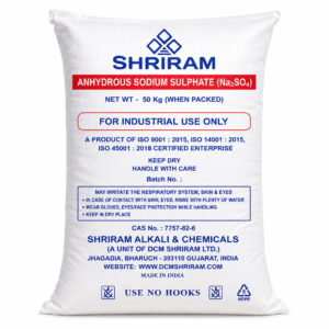 Anhydrous Sodium Sulphate industrial chemical packaging.