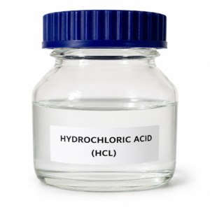 DCM Shriram Hydrochloric Acid (HCl) in a glass bottle.